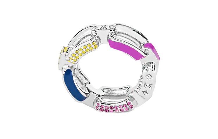 Order 루이비통 남성용 로고 각인 오리지널 디자인 메탈 링 실버 M0918