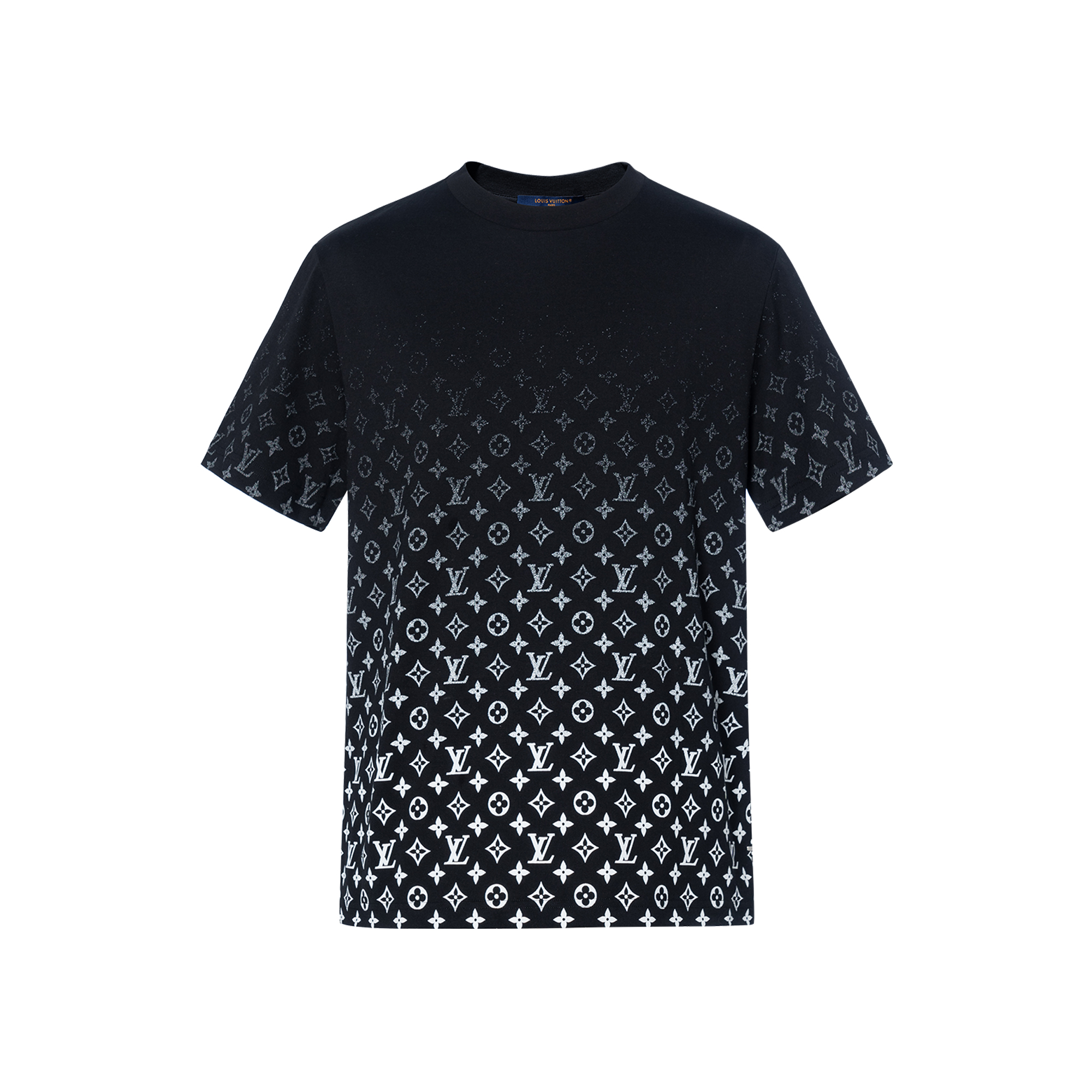 Order ルイ・ヴィトン ロゴ グラデーション クルーネック Tシャツ ブラック 1A89Z0
