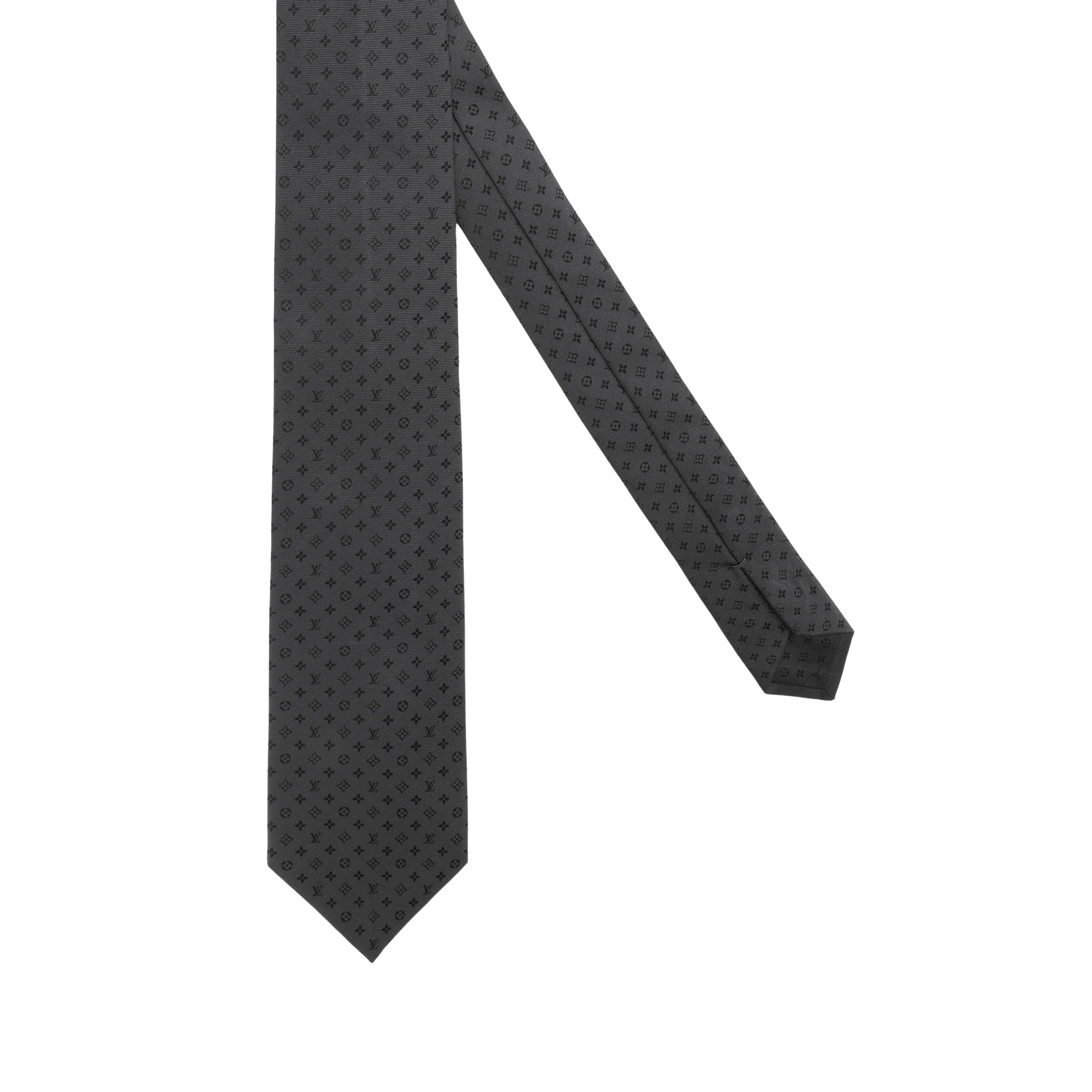 LOUIS VUITTON Logo Gray Silk Tie for Men M75989 圖 3