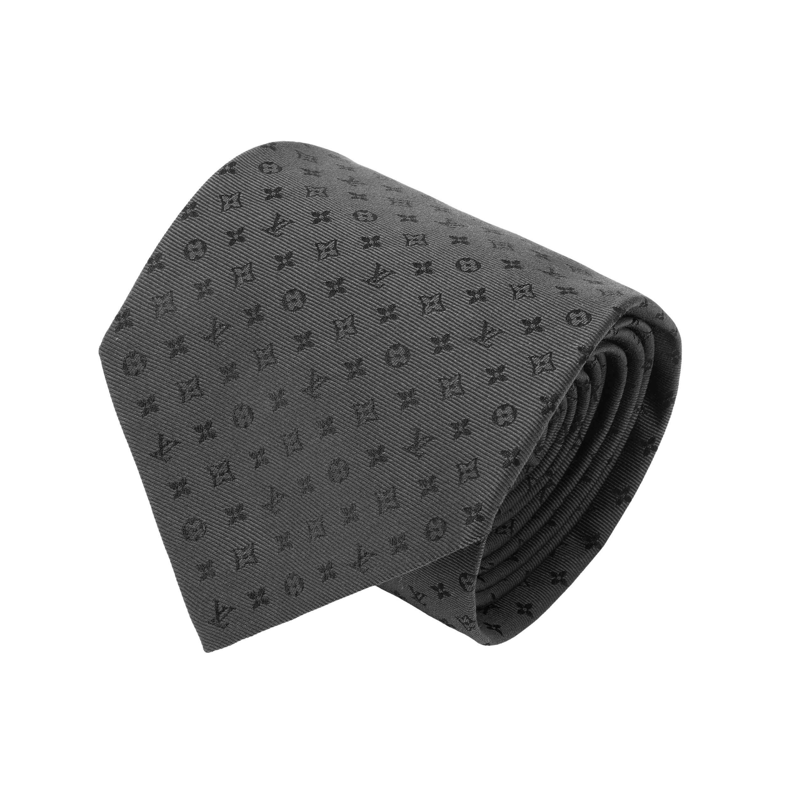 LOUIS VUITTON Logo Gray Silk Tie for Men M75989 圖 4