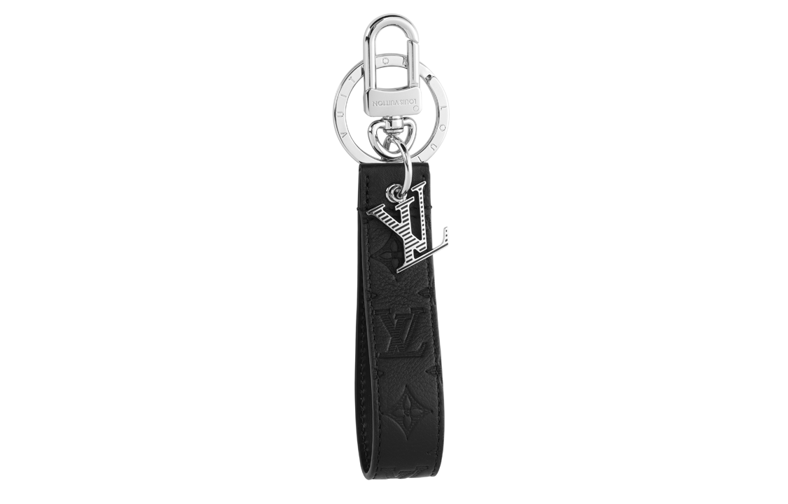 LOUIS VUITTON Logo Keychain Black for Men. M01298