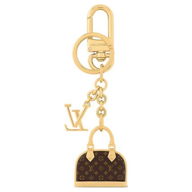 Order LOUIS VUITTON Logo Metal Keychain Unisex Couple Design Gold. M01799