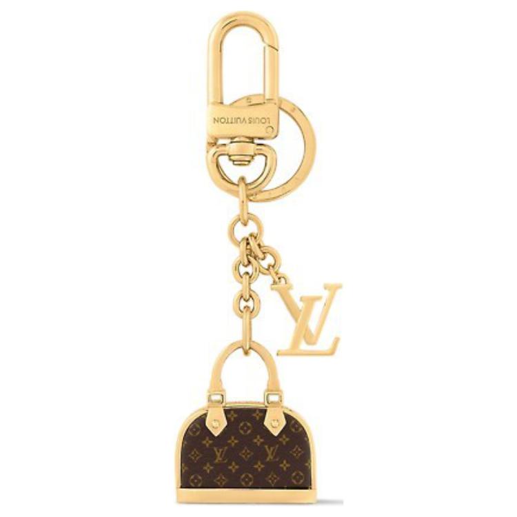 Lookbook LOUIS VUITTON Logo Metal Keychain Unisex Couple Design Gold. M01799