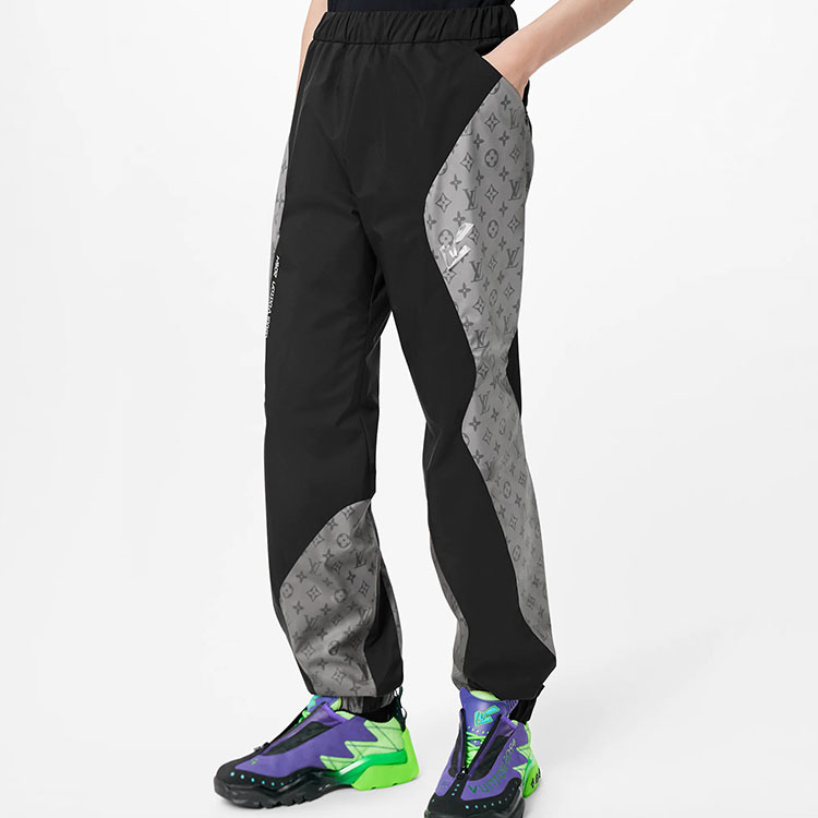 Purchase Louis Vuitton Joggers Negros de Punto con Paneles y Logo Cintura Elástica 1A9GXM