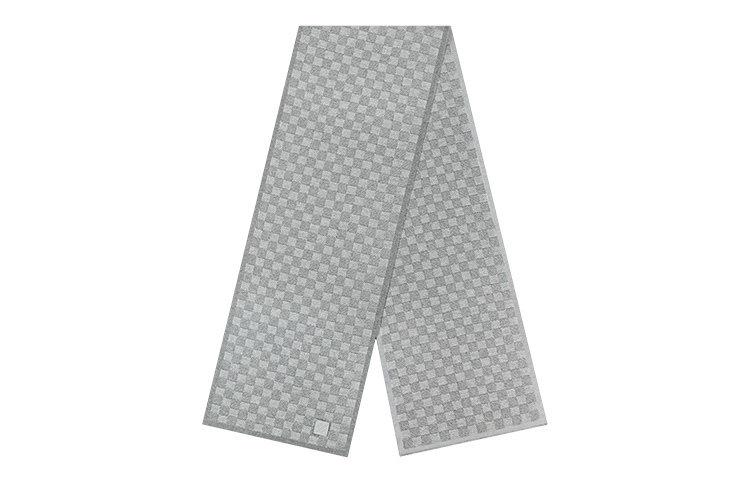 Louis Vuitton Logo Patch Wool Scarf for Men - Gray M77989
