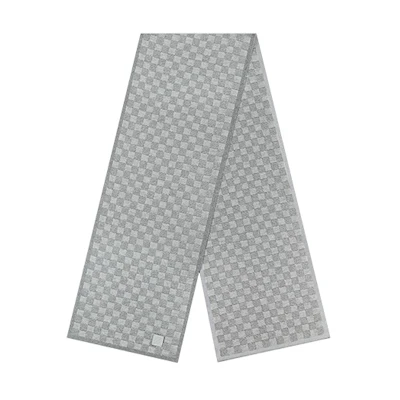 Louis Vuitton Logo Patch Wool Scarf for Men - Gray M77989