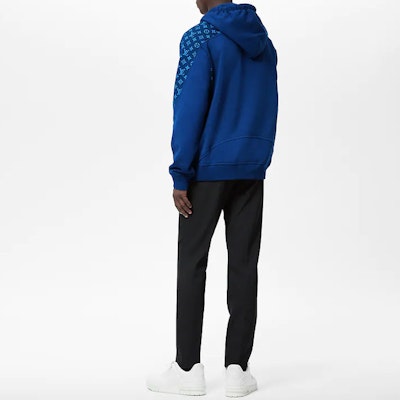 루이비통 로고 프린트 블루 후디 남성 캐주얼 편안한 따뜻한 스웨터 1AA4I9 Shop 루이비통 로고 프린트 블루 후디 남성 캐주얼 편안한 따뜻한 스웨터 1AA4I9