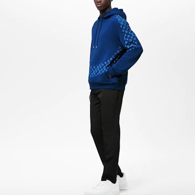 루이비통 로고 프린트 블루 후디 남성 캐주얼 편안한 따뜻한 스웨터 1AA4I9 Purchase 루이비통 로고 프린트 블루 후디 남성 캐주얼 편안한 따뜻한 스웨터 1AA4I9