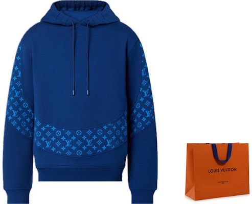 루이비통 로고 프린트 블루 후디 남성 캐주얼 편안한 따뜻한 스웨터 1AA4I9 Details for 루이비통 로고 프린트 블루 후디 남성 캐주얼 편안한 따뜻한 스웨터 1AA4I9