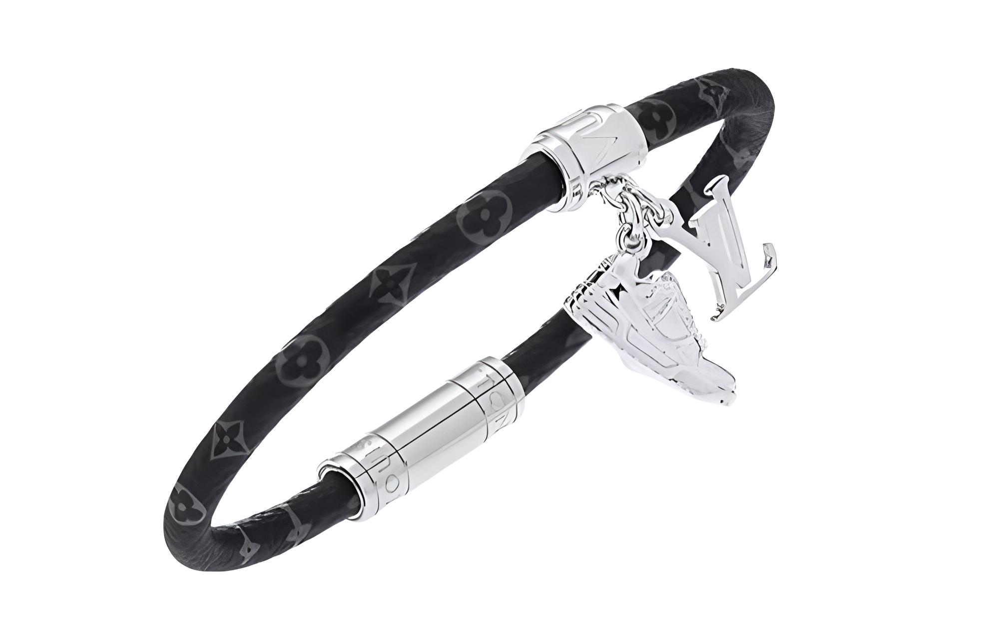 Louis Vuitton Logo Print Bracelet Unisex Couples Style - Black M8343E