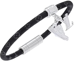 Louis Vuitton Logo Print Bracelet Unisex Couples Style - Black M8343E Louis Vuitton Logo Print Bracelet Unisex Couples Style - Black M8343E