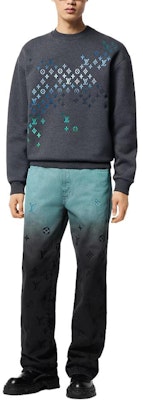 路易威登標誌印花長袖圓領灰色男士運動衫 1AFVIQ Lookbook 路易威登標誌印花長袖圓領灰色男士運動衫 1AFVIQ