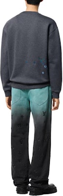 路易威登標誌印花長袖圓領灰色男士運動衫 1AFVIQ Shop 路易威登標誌印花長袖圓領灰色男士運動衫 1AFVIQ