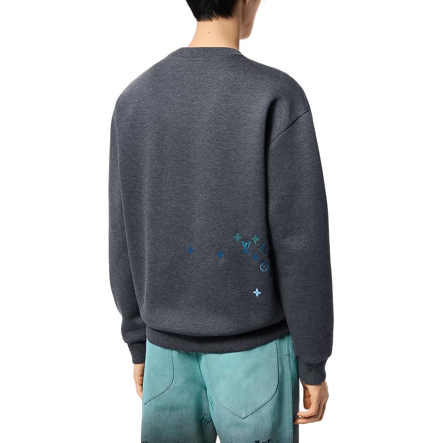 Details for 路易威登標誌印花長袖圓領灰色男士運動衫 1AFVIQ