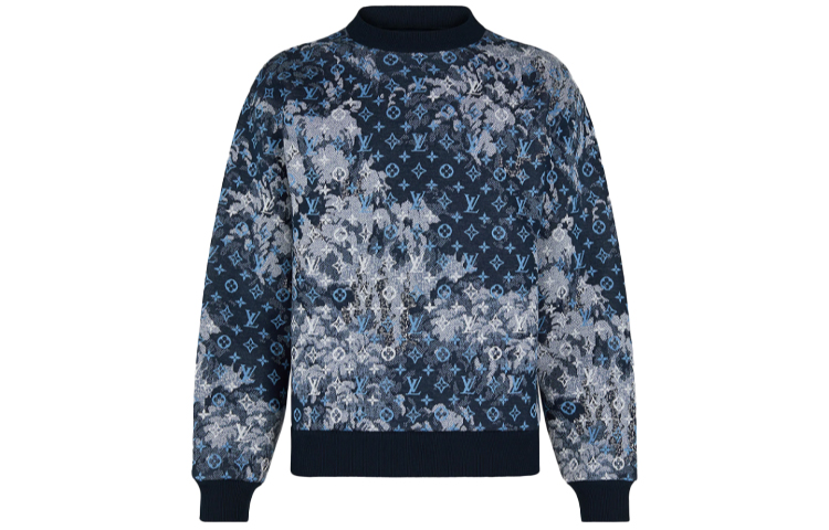 Order 루이비통 로고 프린트 크루넥 풀오버 스웨트셔츠 블루 1A8H2X