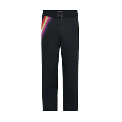 Louis Vuitton Logo Print Drawstring Knit Track Pants Black 1A53OJ