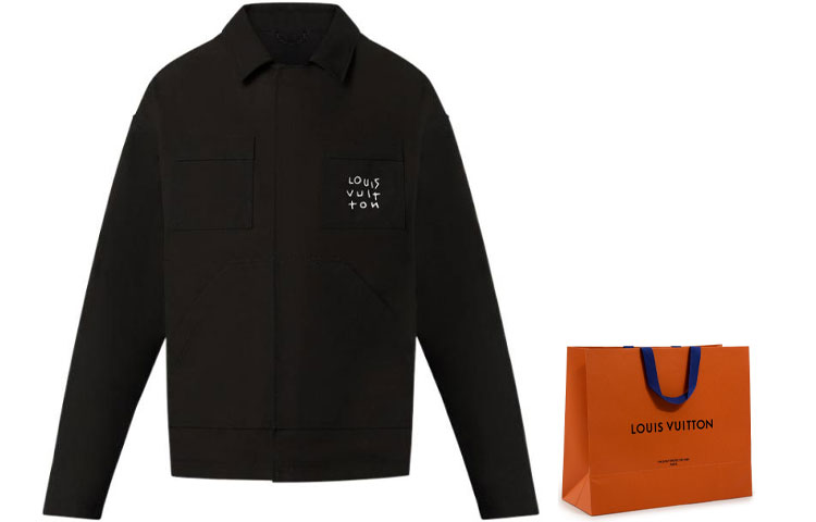 LOUIS VUITTON Logo Print Long Sleeve Overshirt Jacket Black for Men. 1AA5CR 圖 6