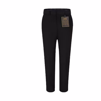 LOUIS VUITTON Logo Print Mid-Rise Relaxed Fit Pants Black Casual Trousers 1A8HI9