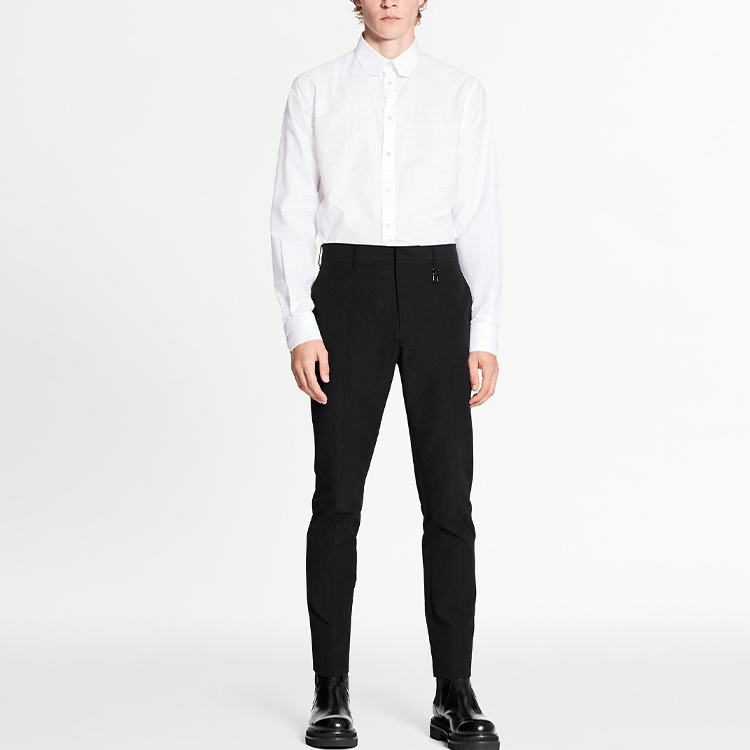 Lookbook Pantalones Negros Casual LOUIS VUITTON Logo Estampado Cintura Media Corte Relaxado 1A8HI9