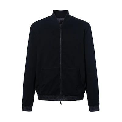 LOUIS VUITTON Logo Print Reversible Zip Jacket Black Outerwear 1AAT6Q