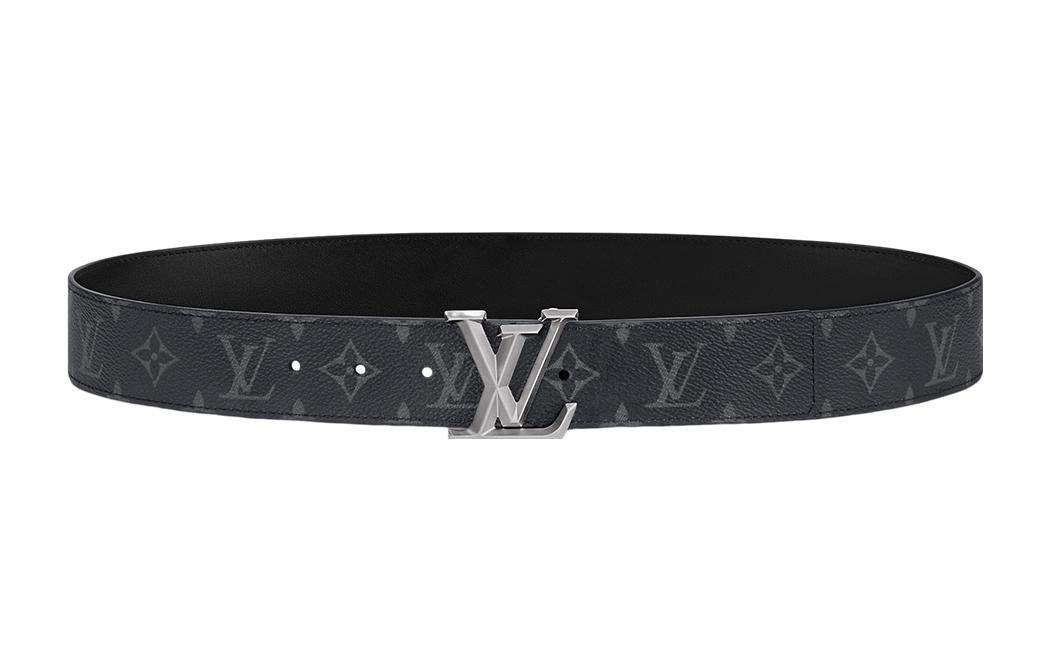 LOUIS VUITTON Logo Print Smooth Leather Belt Black 4cm  Fashion Accessory M0607