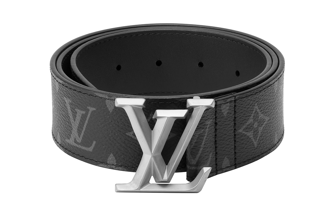 Purchase Cinturón de Cuero Liso Negro Louis Vuitton con Logo 4cm Accesorio de Moda M0607