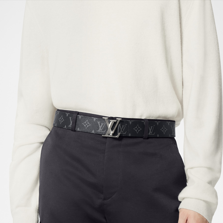 Sizing Cinturón de Cuero Liso Negro Louis Vuitton con Logo 4cm Accesorio de Moda M0607