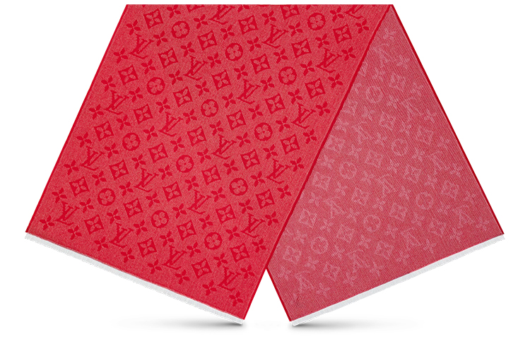 LOUIS VUITTON Logo Print Warm Knit Scarf Unisex Couples Design M73457 圖 3