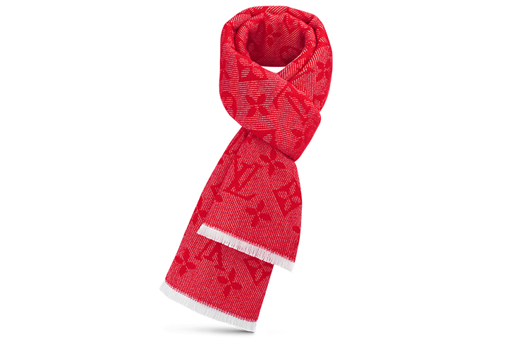 LOUIS VUITTON Logo Print Warm Knit Scarf Unisex Couples Design M73457 圖 4