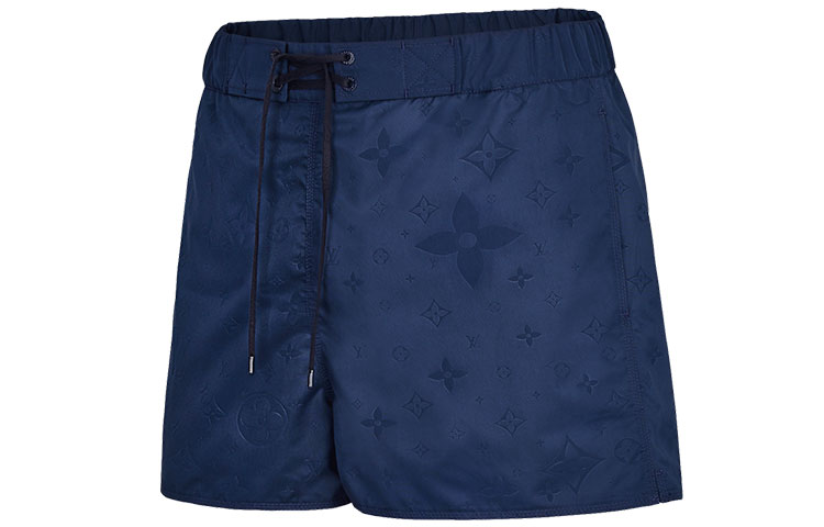 Shop LOUIS VUITTON Celana Pendek Kasual Saku Logo Biru Unisex 1A5D60