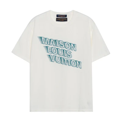LOUIS VUITTON Logo Printed Crewneck Short Sleeve T-Shirt Beige . 1A99ZS