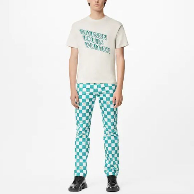 LOUIS VUITTON Logo Printed Crewneck Short Sleeve T-Shirt Beige . 1A99ZS 圖 5