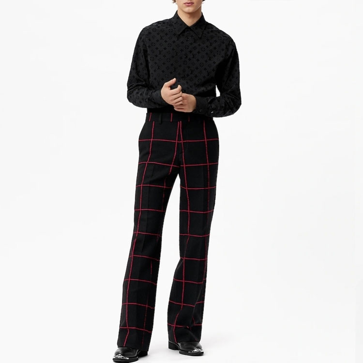 Purchase ルイヴィトン ロゴプリント 長袖シャツ ブラック 1A979D