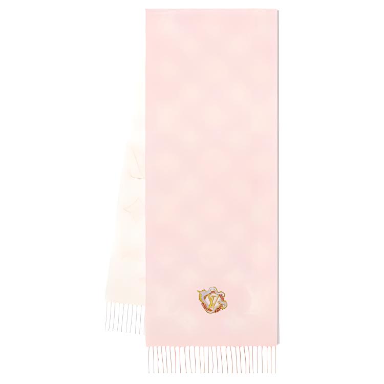 LOUIS VUITTON Logo Scarf Pink/White - Unisex Couple Design M79522