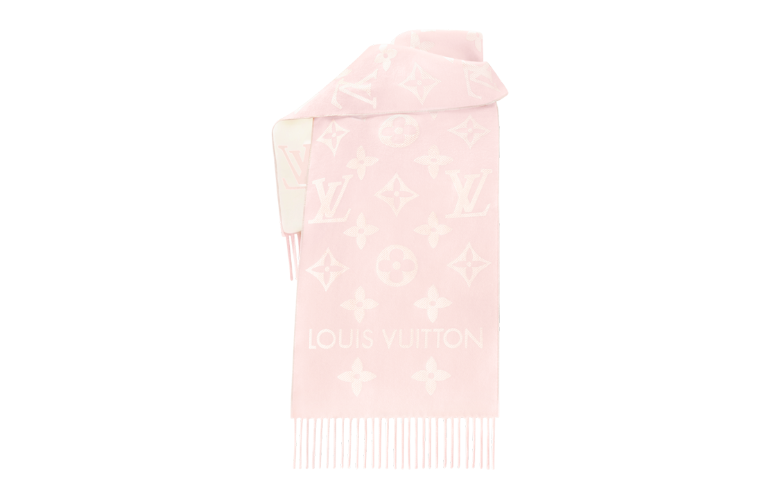 LOUIS VUITTON Logo Scarf Pink/White - Unisex Couple Design M79522 圖 3