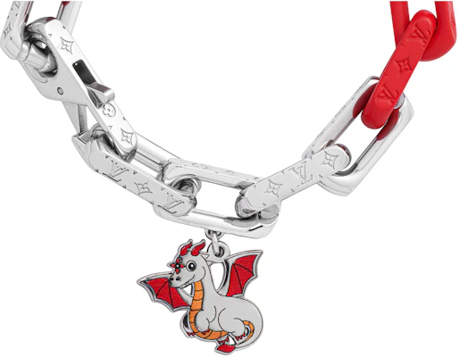 LOUIS VUITTON Logo Silver Metal Resin Bracelet Men’s Silver/Red M1262M Lookbook LOUIS VUITTON Logo Silver Metal Resin Bracelet Men’s Silver/Red M1262M