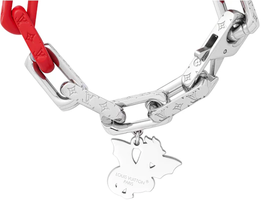 LOUIS VUITTON Logo Silver Metal Resin Bracelet Men’s Silver/Red M1262M Shop LOUIS VUITTON Logo Silver Metal Resin Bracelet Men’s Silver/Red M1262M