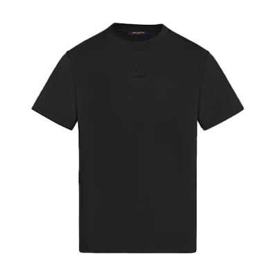 LOUIS VUITTON Logo Solid Color Short Sleeve T-Shirt Black 1A96WN