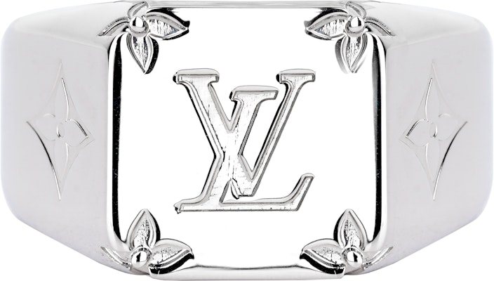 Anillo de Hombre Louis Vuitton Logo Grabado en Metal Plateado. M62488 Buy Anillo de Hombre Louis Vuitton Logo Grabado en Metal Plateado. M62488