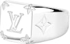 Shop Anillo de Hombre Louis Vuitton Logo Grabado en Metal Plateado. M62488