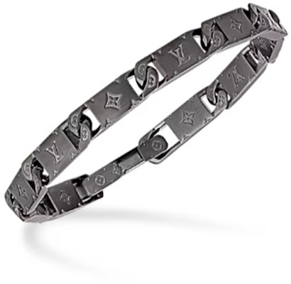LOUIS VUITTON Logo Steel Bracelet for Men Grey m1557m Lookbook LOUIS VUITTON Logo Steel Bracelet for Men Grey m1557m