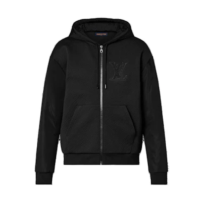 Louis Vuitton Logo Zip-Up Hoodie Black 1AFAYL