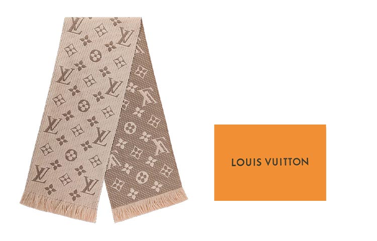 LOUIS VUITTON Logomania Classic Monogram Cashmere Scarf Khaki. M77373 圖 2