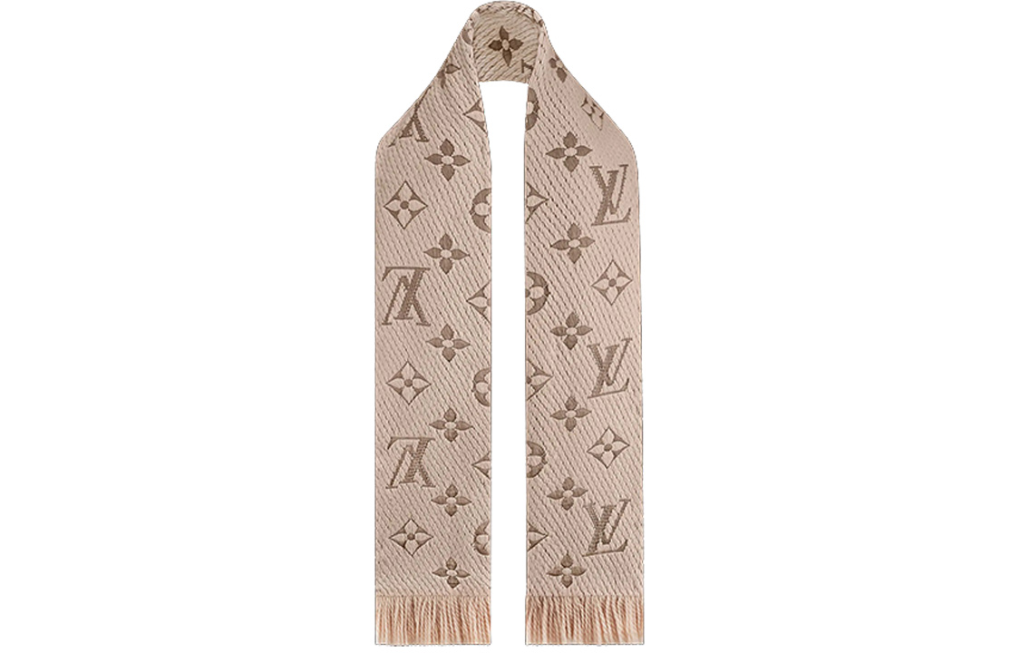 LOUIS VUITTON Logomania Classic Monogram Cashmere Scarf Khaki. M77373 圖 4