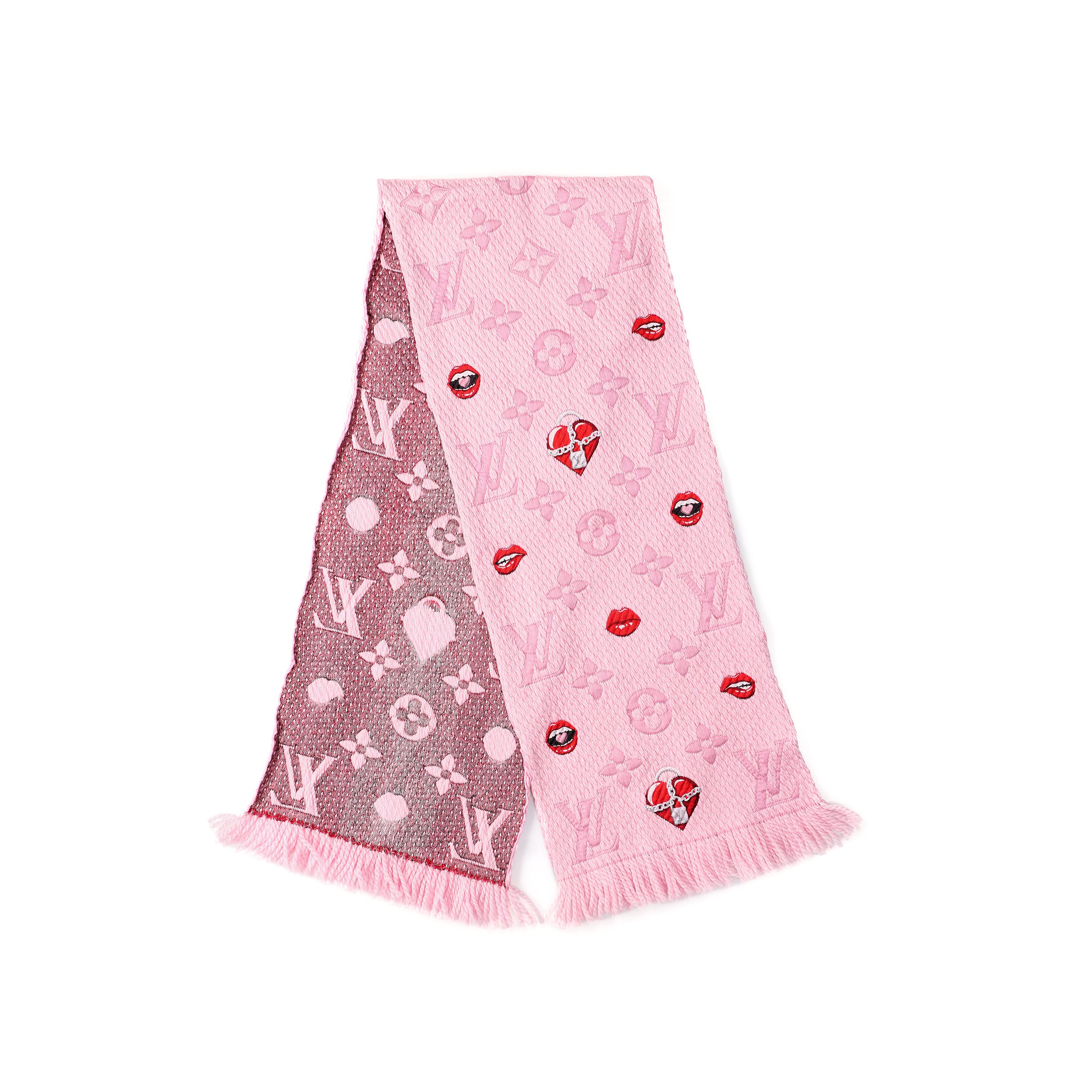 LOUIS VUITTON Logomania Lucky Monogram Love Scarf - Pink M76178