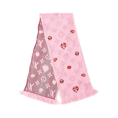 LOUIS VUITTON Logomania Lucky Monogram Love Scarf - Pink M76178