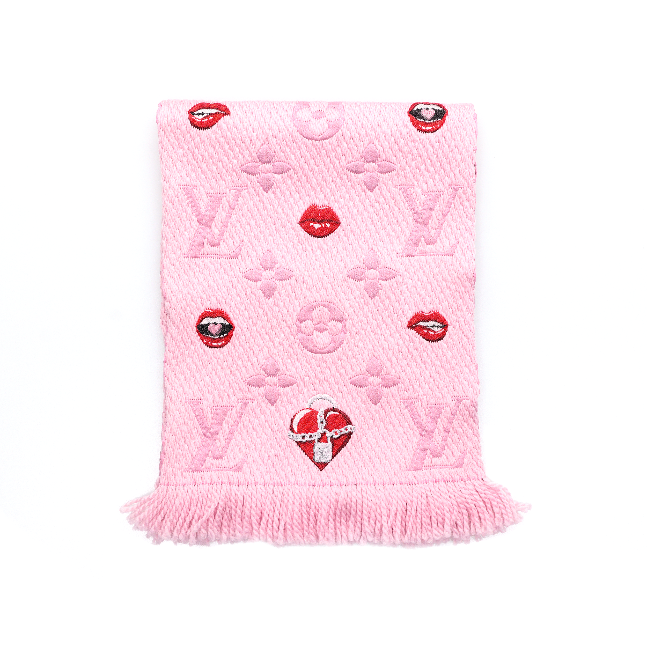 LOUIS VUITTON Logomania Lucky Monogram Love Scarf - Pink M76178 圖 3