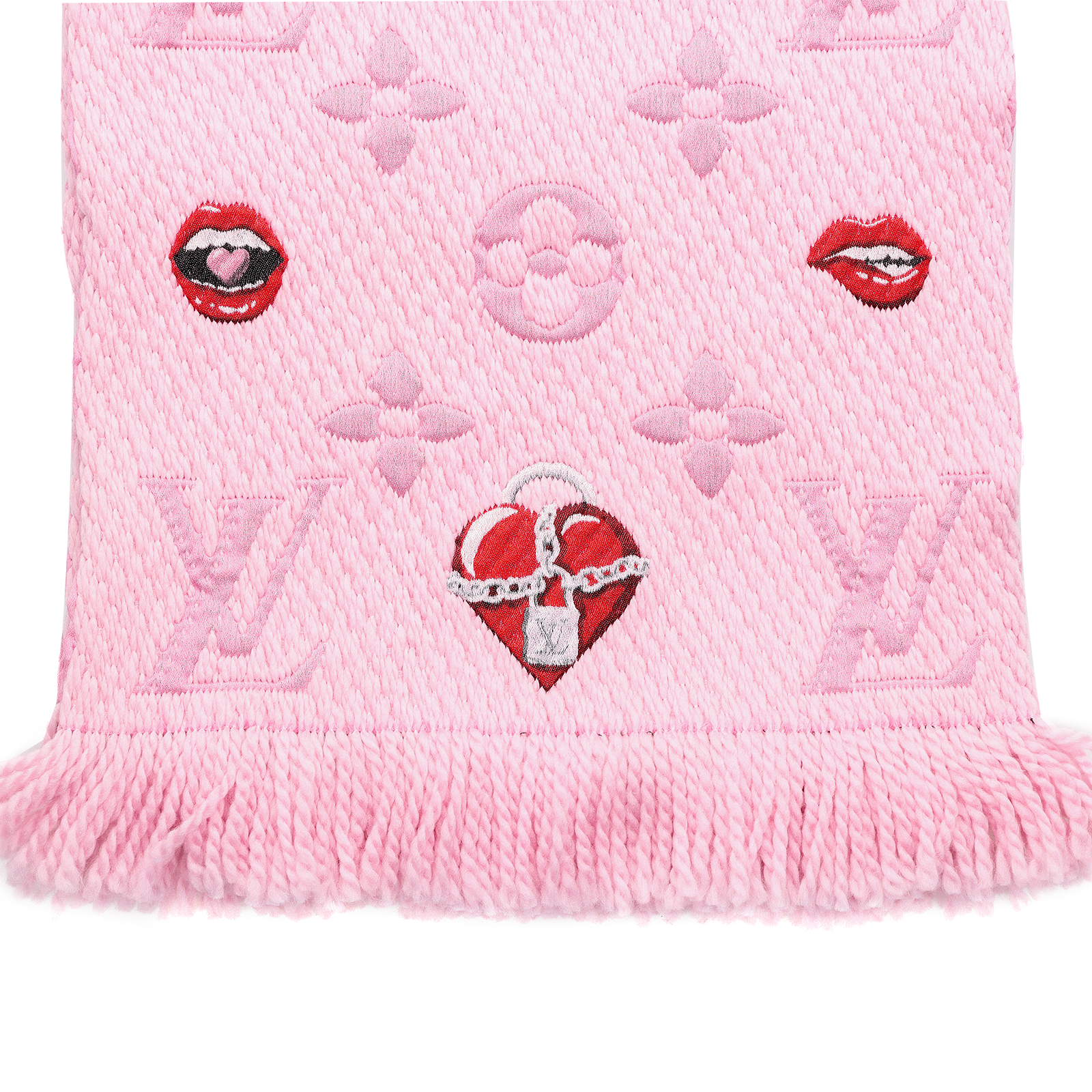 LOUIS VUITTON Logomania Lucky Monogram Love Scarf - Pink M76178 圖 4
