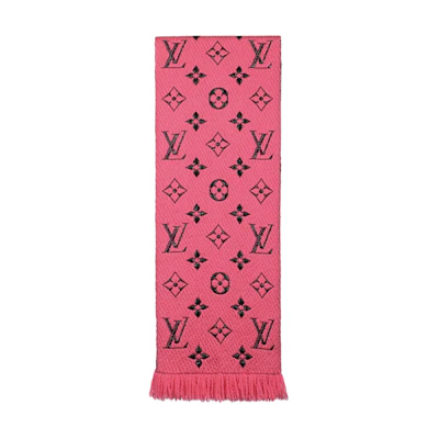 Louis Vuitton Logomania Shine Dual Sided Wool Scarf Unisex Pop Red M76070
