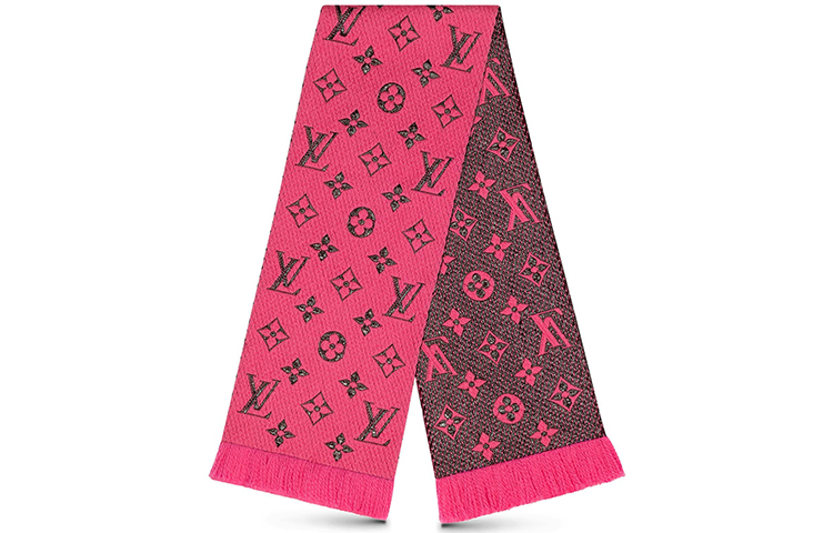 Louis Vuitton Logomania Shine Dual Sided Wool Scarf Unisex Pop Red M76070 圖 3